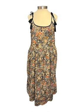 The Great Floral Tie Strap Drop waist Midi Dress